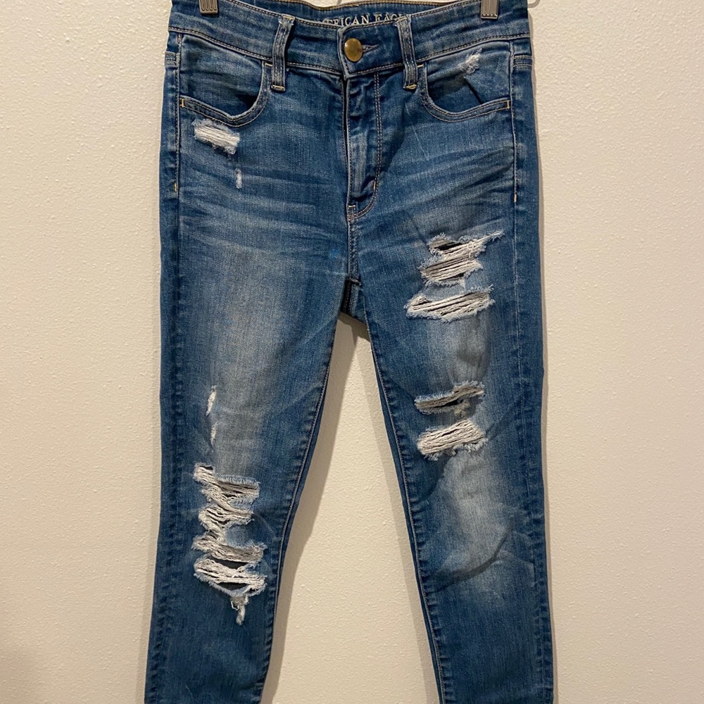 American Eagle skinny ripped jeans